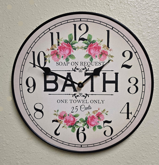 Old Bath Sign Wall Clock