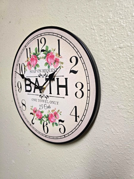 Old Bath Sign Wall Clock