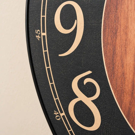 Black &amp; Wood Wall Clock