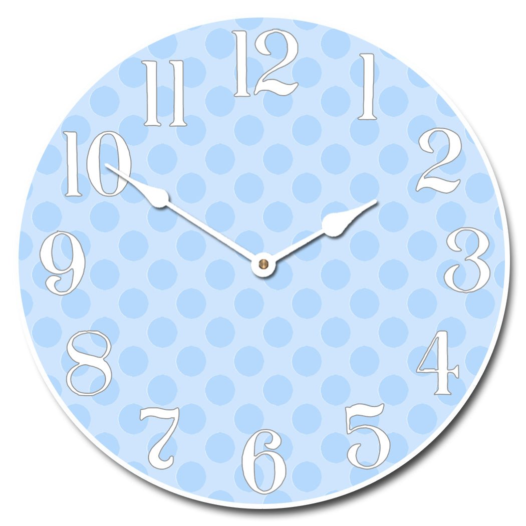Blue Polka Dot Clock - CustomBigClocks