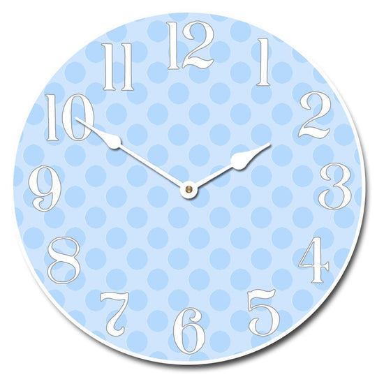 Blue Polka Dot Clock - CustomBigClocks