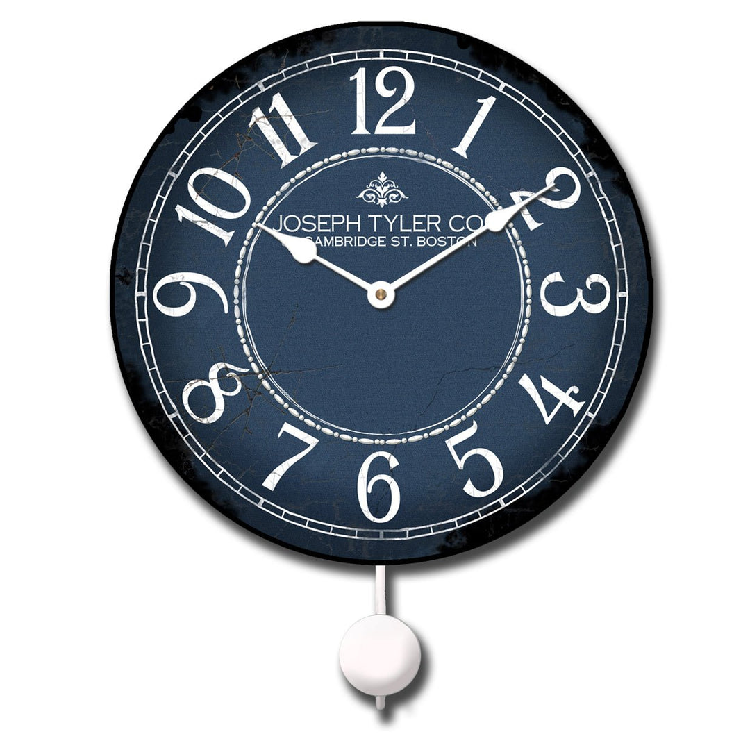 Blue & White Pendulum Clock - CustomBigClocks