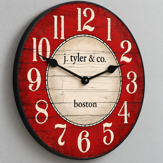 Boston Harbor Red Wall Clock