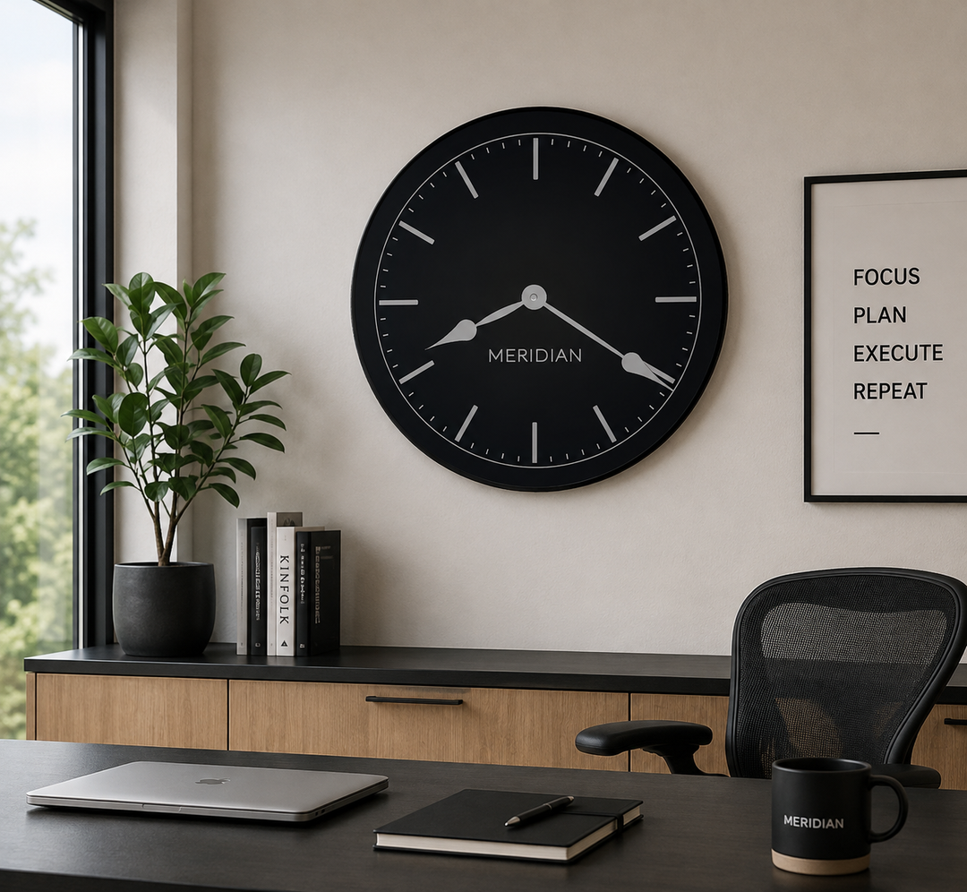 Meridian Black Wall Clock