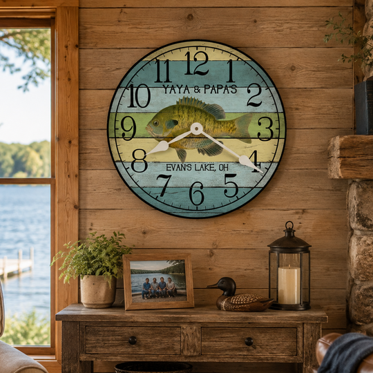 Your Dads Name Fishing Wall Clock