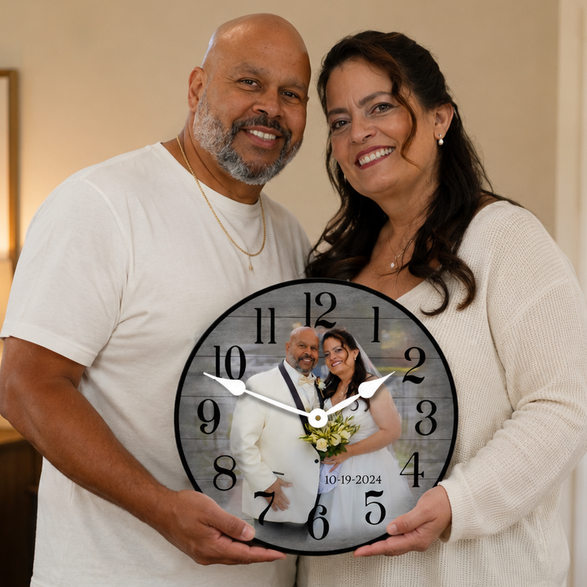 Personalized Round Photo Wall Clock