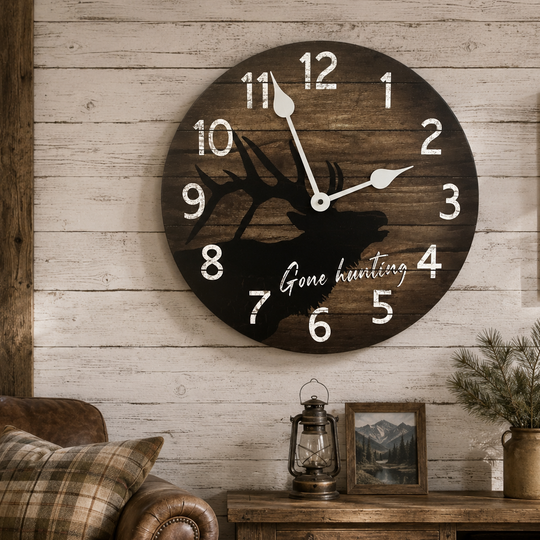 Gone Hunting Wall Clock