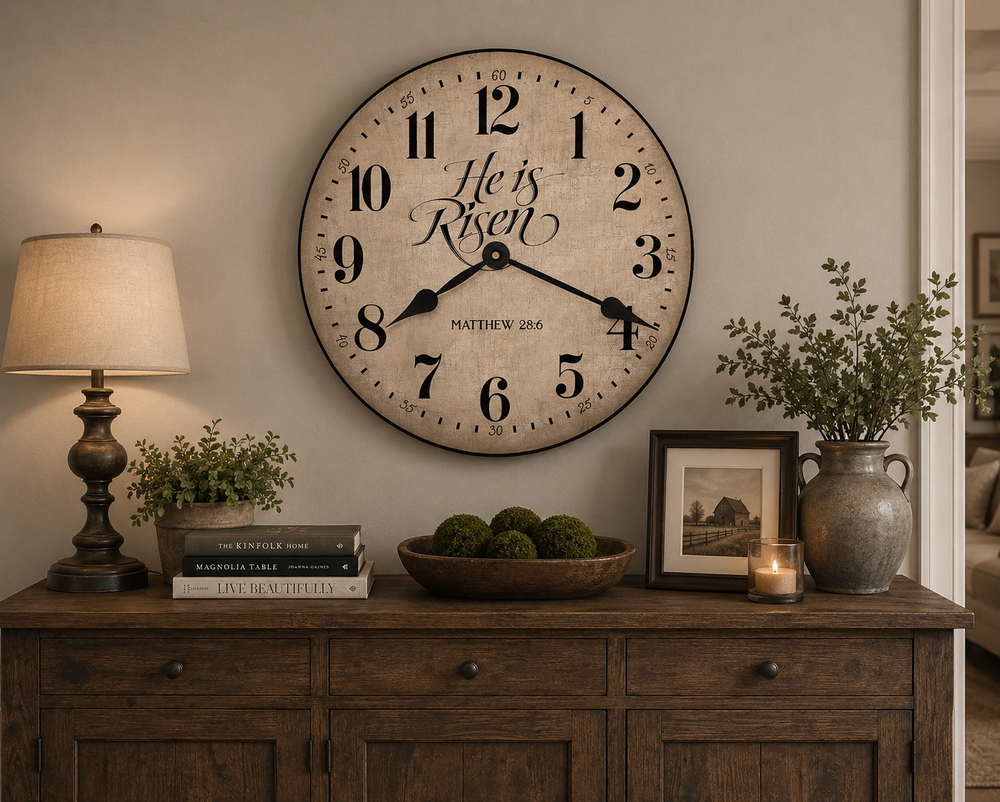 He Is Risen Wall Clock