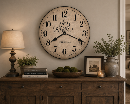 He Is Risen Wall Clock