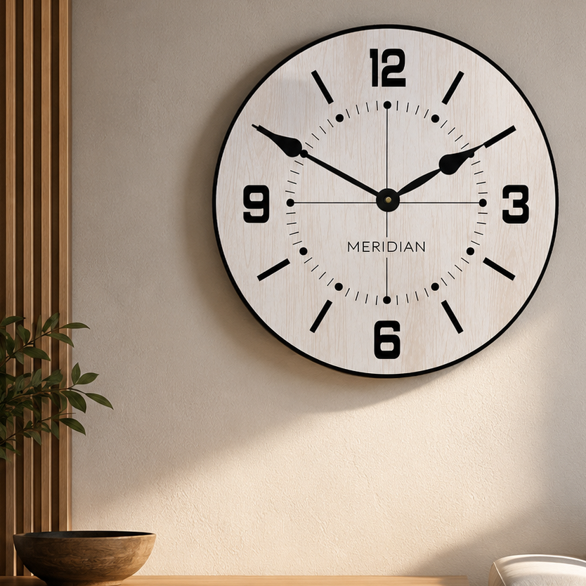 Meridian White Wall Clock