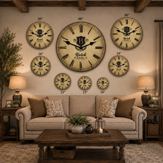 Clocks come in 8 sizes, Country Club Wall Clock