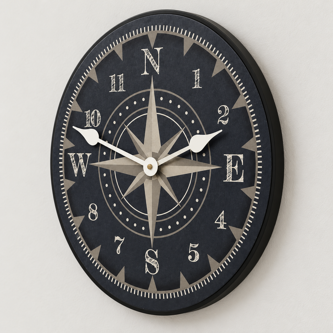 Nautical Navy Blue Wall Clock