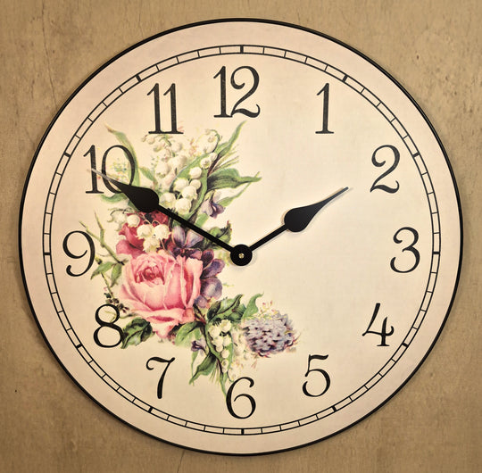 Country Floral Wall Clock