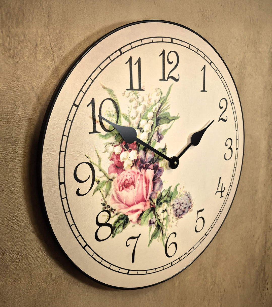 Country Floral Wall Clock