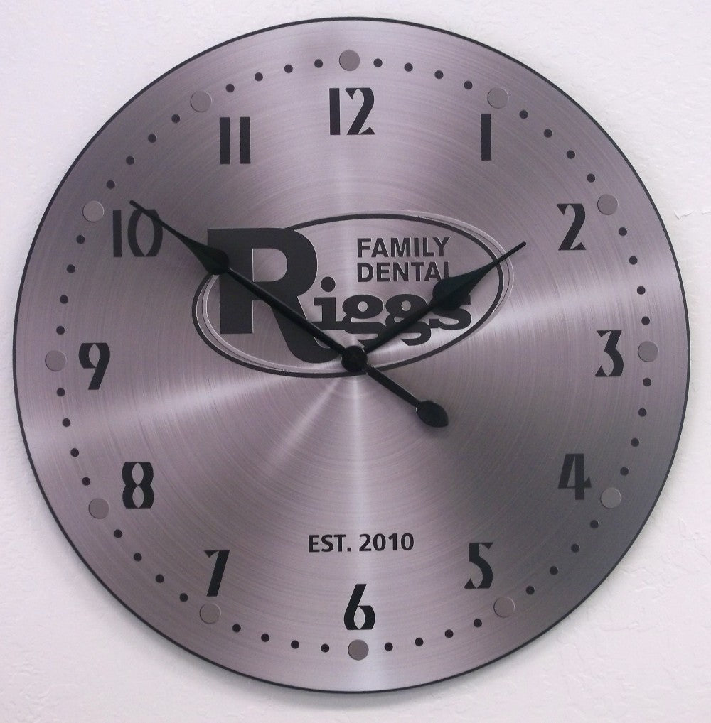 Metal Look Logo Clock - CustomBigClocks