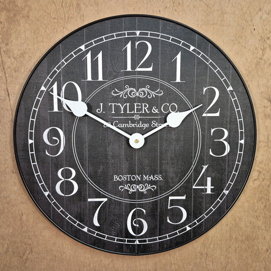 Harbor Black Wall Clock