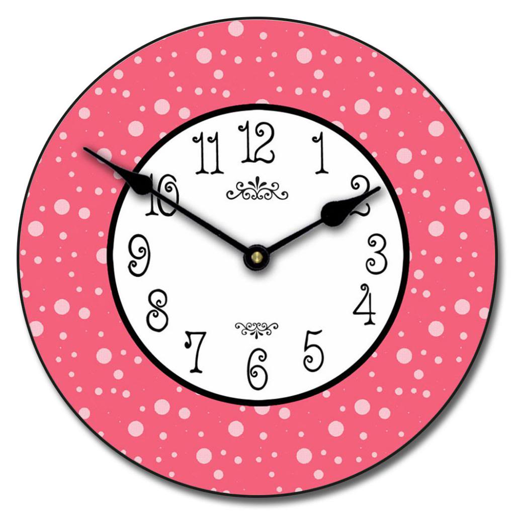 Hot Pink Dots Clock - CustomBigClocks