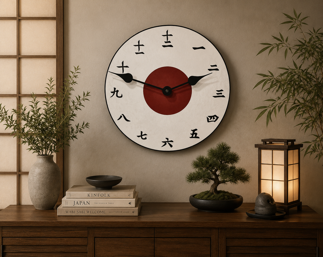Kanji White Wall Clock