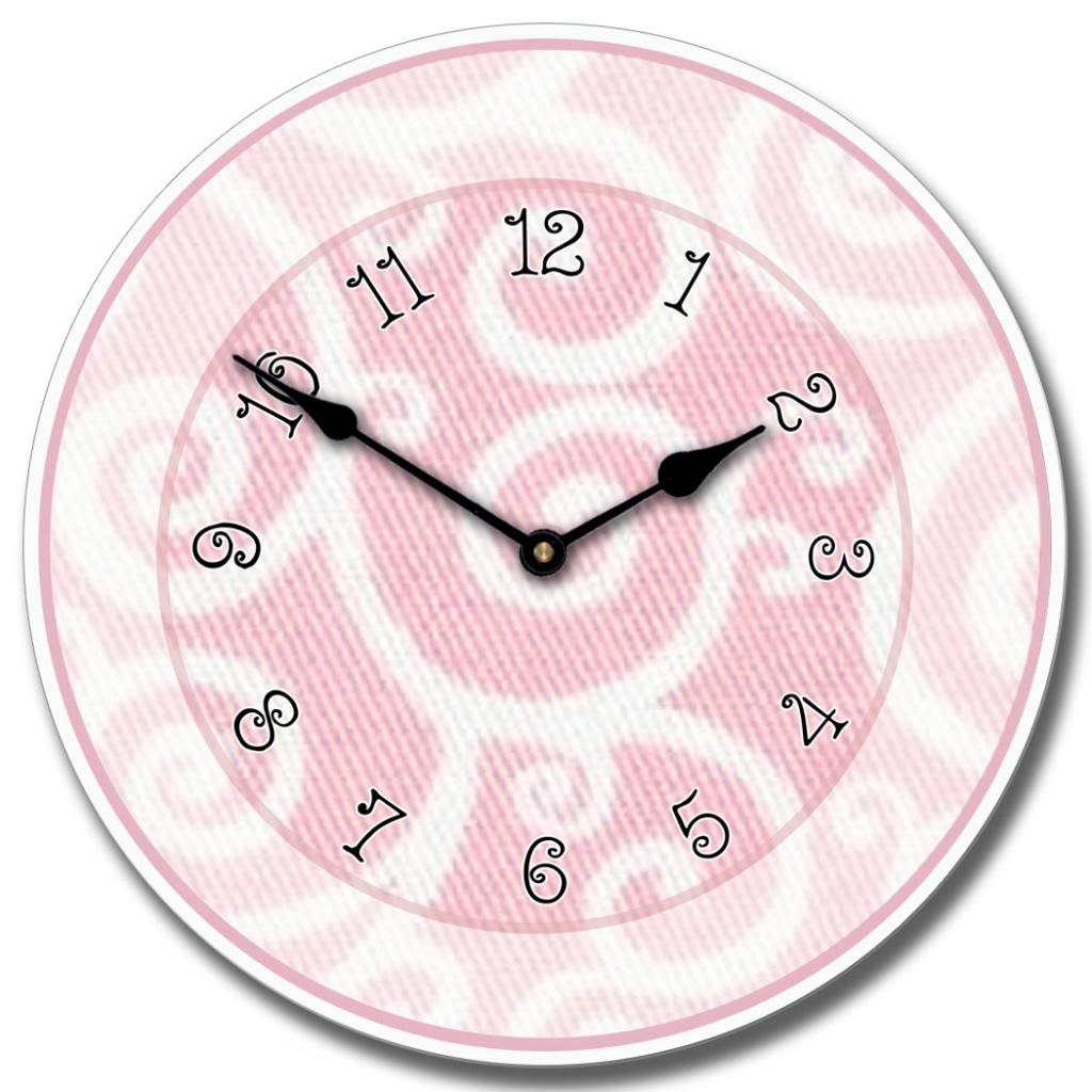 Light Pink Swirls Clock - CustomBigClocks