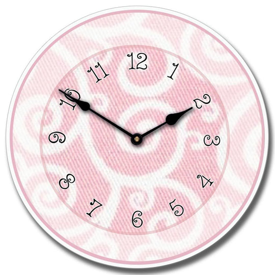Light Pink Swirls Clock - CustomBigClocks