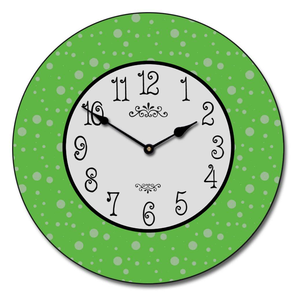Lime Green Dots Clock - CustomBigClocks
