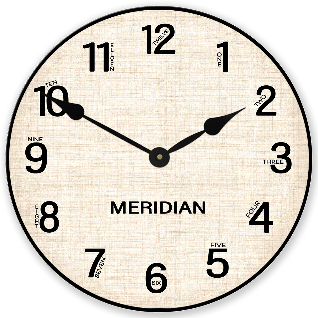 Meridian Wall Clock – Silent Non-Ticking Wall Clock for Living Room