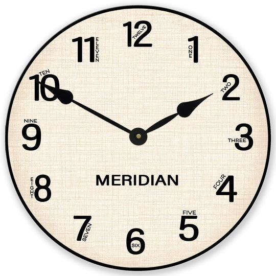 Meridian Wall Clock – Silent Non-Ticking Wall Clock for Living Room