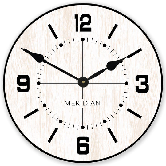 Meridian Wall Clock – Silent Non-Ticking Wall Clock for Living Room