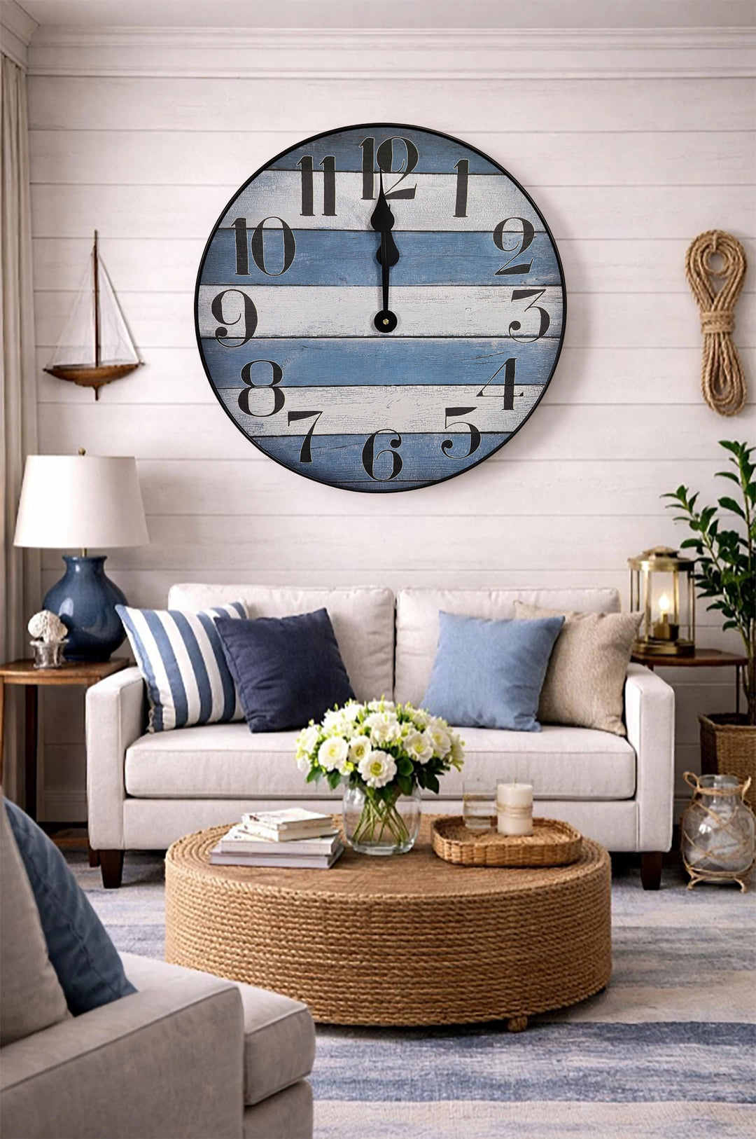 Nantucket Blue Wall Clock