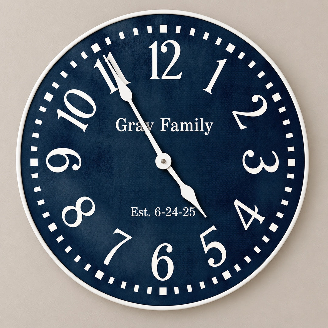 Navy Blue Wall Clock