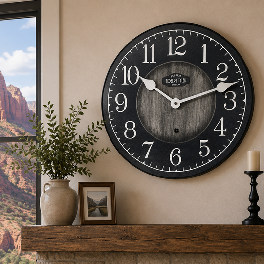 Navy blue  &amp; Gray Wall Clock