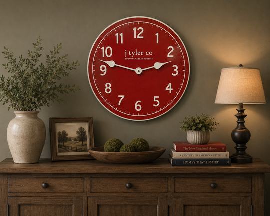 New Traditional Red Wall Clock