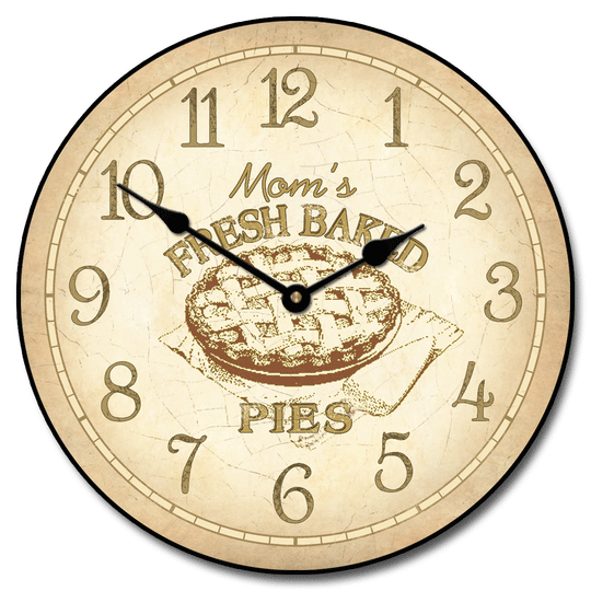 Pie Kitchen Clock, farmhouse, kitchen wall clock, 10 inch