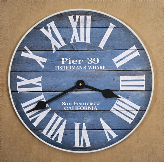 Pier 39 Blue Wall Clock