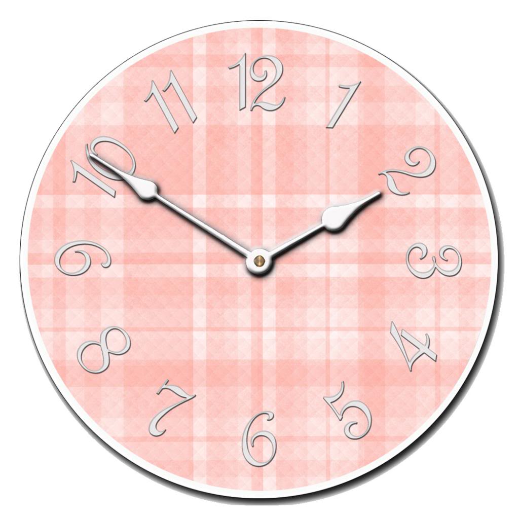 Pink Plaid Clock - CustomBigClocks