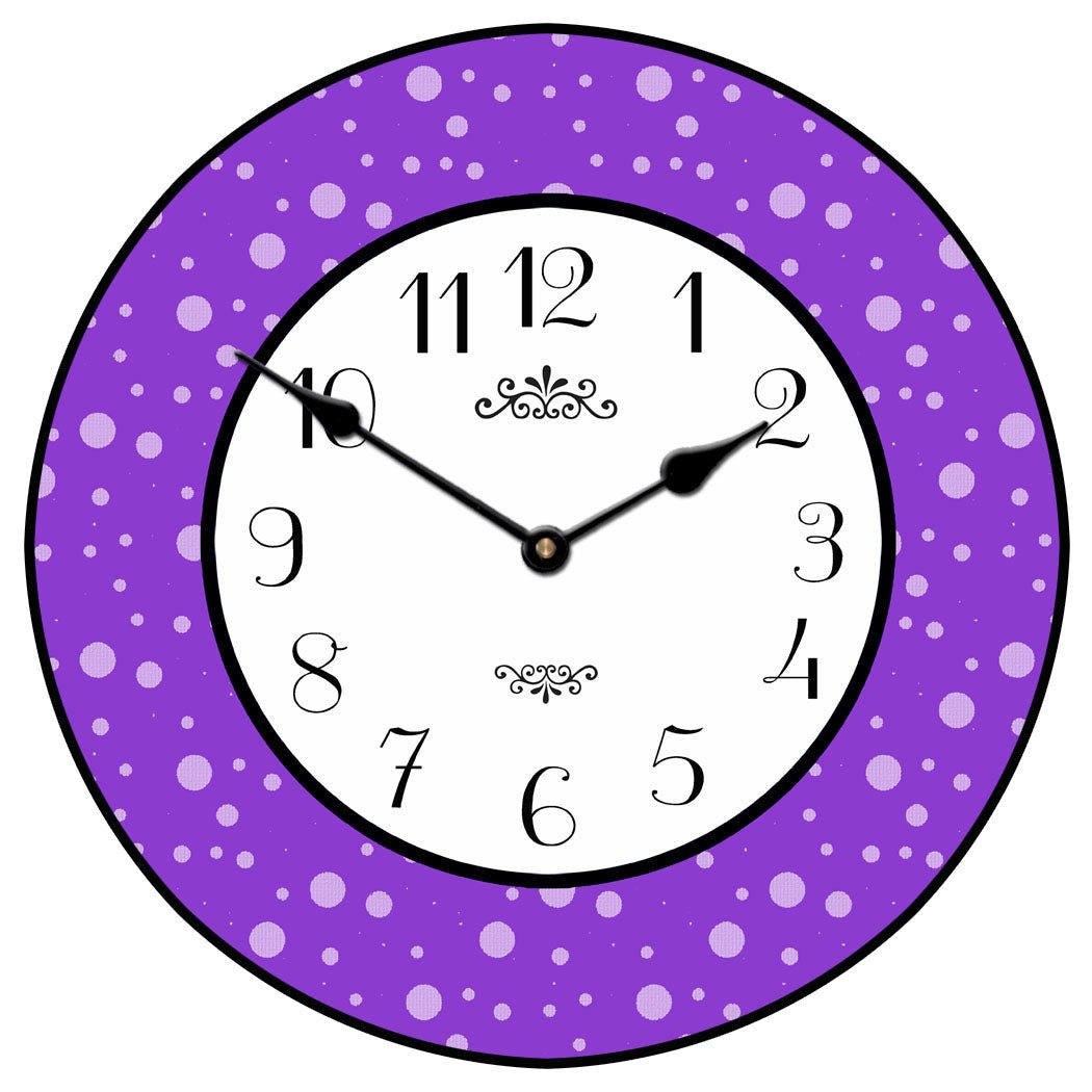 Purple Dots Clock - CustomBigClocks