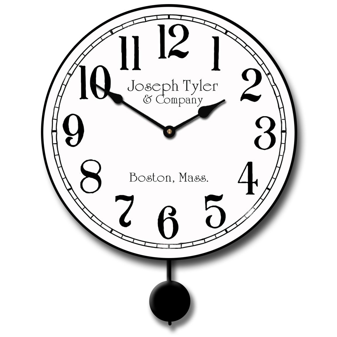 Simply White Pendulum Clock - CustomBigClocks