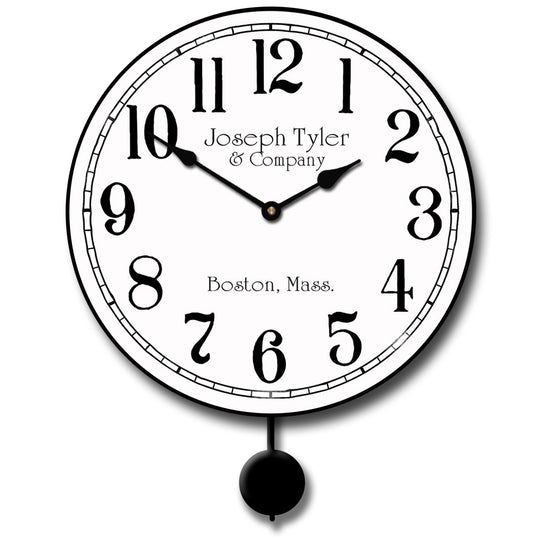 Simply White Pendulum Clock - CustomBigClocks