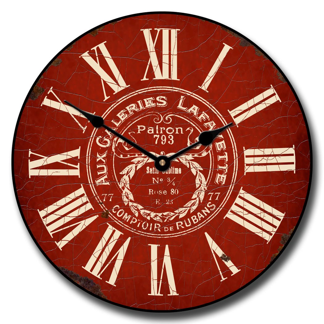Vintage Galeries Red Clock - CustomBigClocks