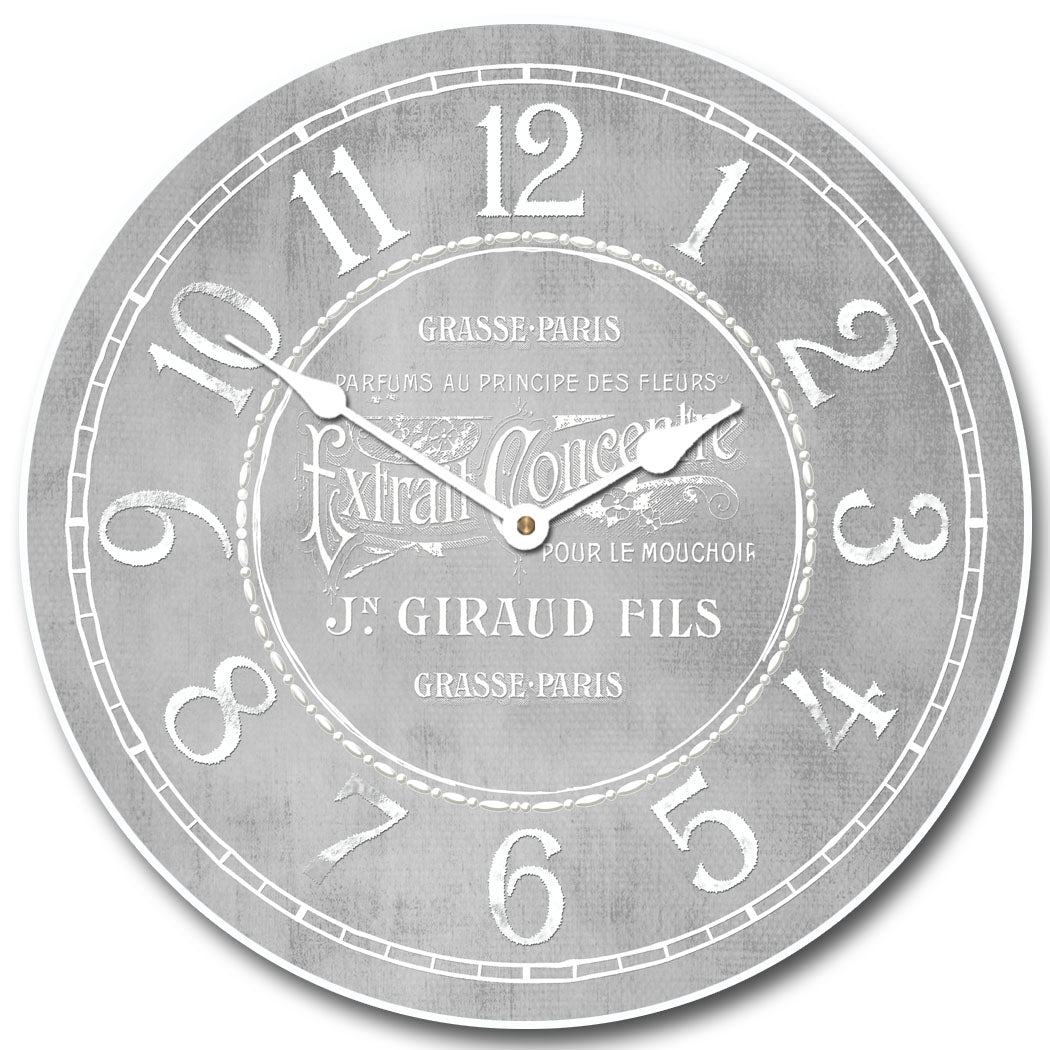 Vintage Parfum Gray Clock - CustomBigClocks