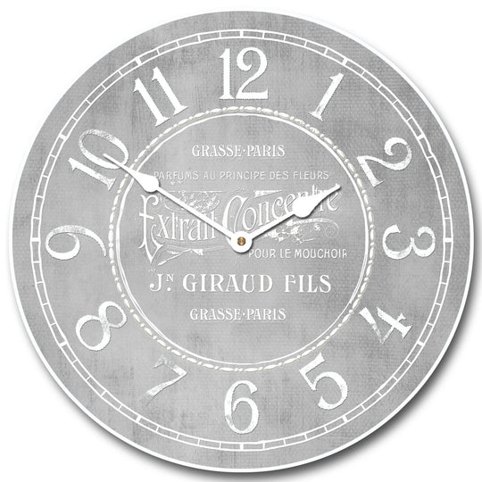 Vintage Parfum Gray Clock - CustomBigClocks