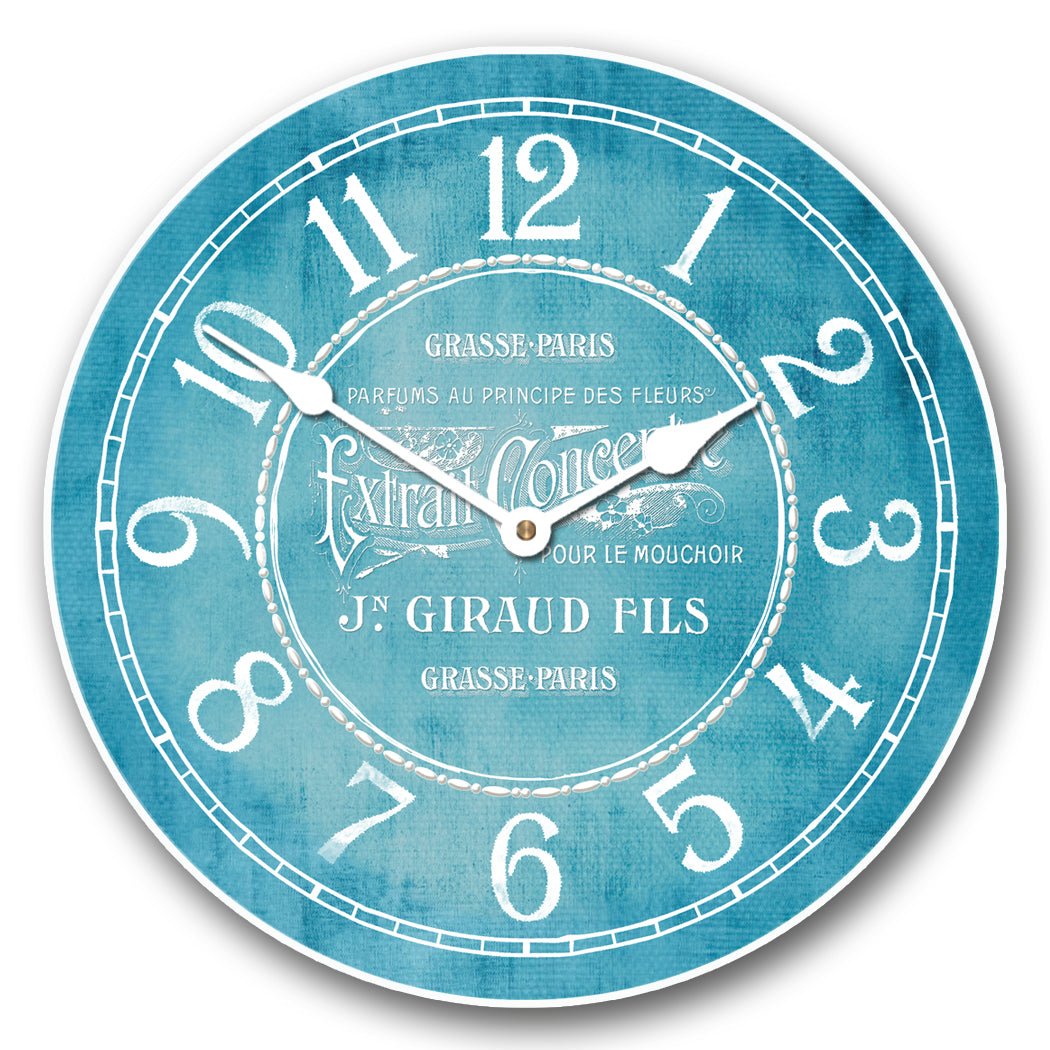Vintage Parfum Teal Clock - CustomBigClocks