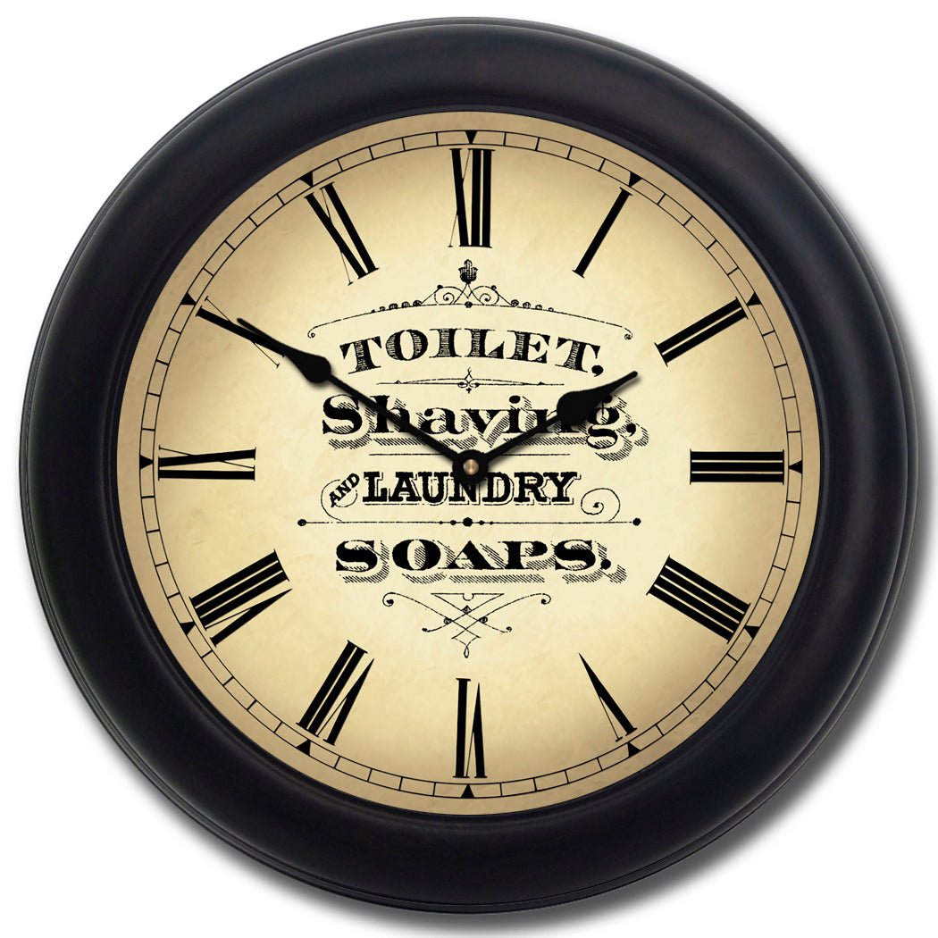 Vintage Powder Room Brown Clock - CustomBigClocks