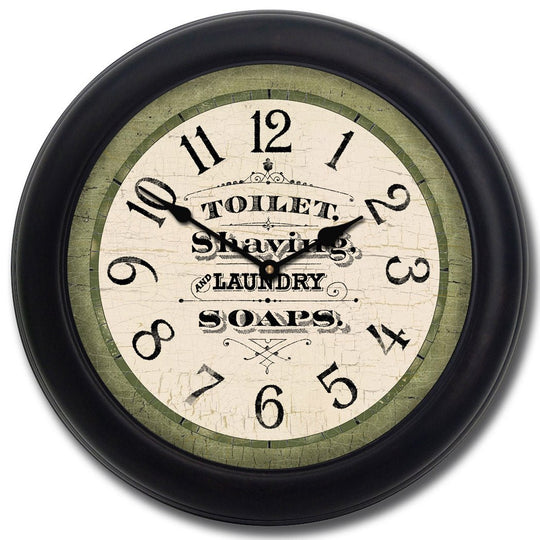 Vintage Powder Room Sage Clock - CustomBigClocks