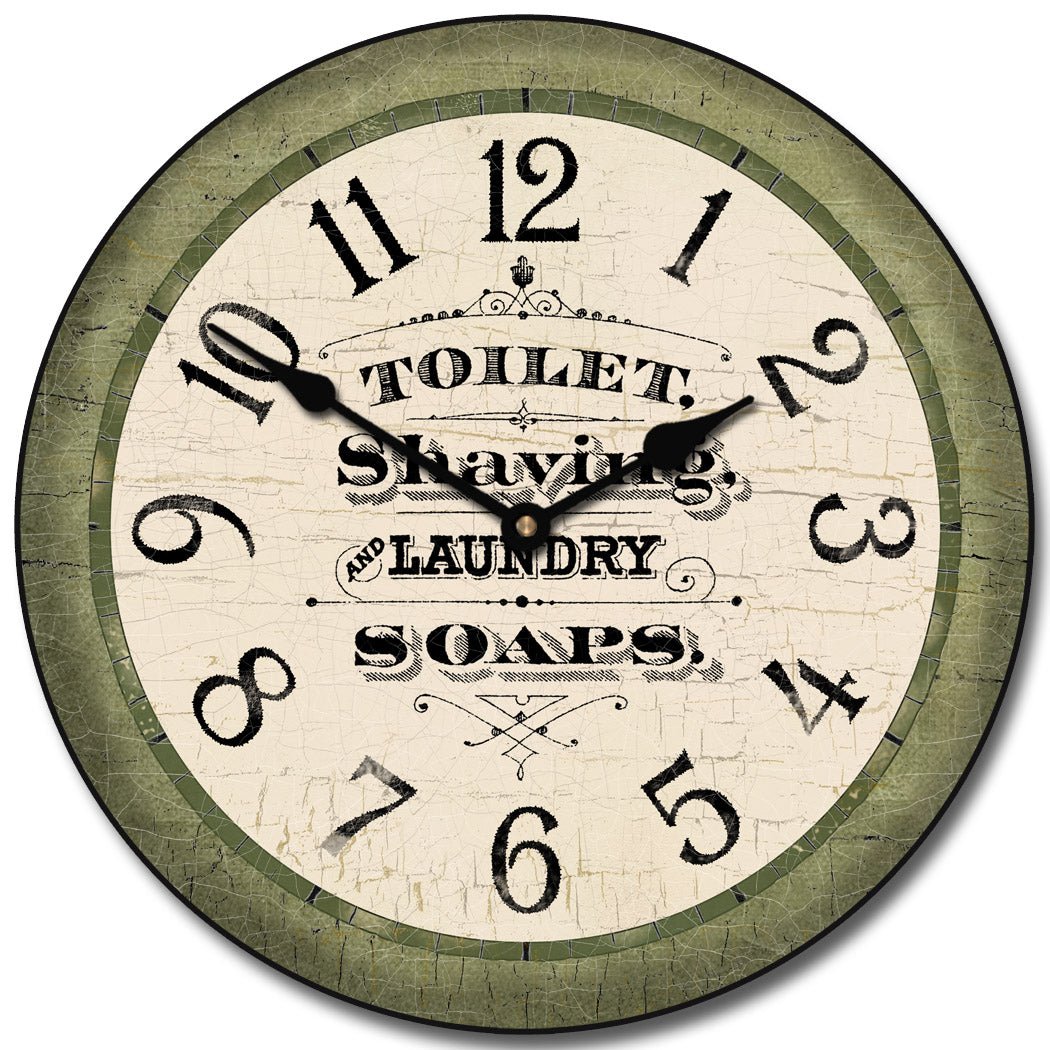 Vintage Powder Room Sage Clock - CustomBigClocks