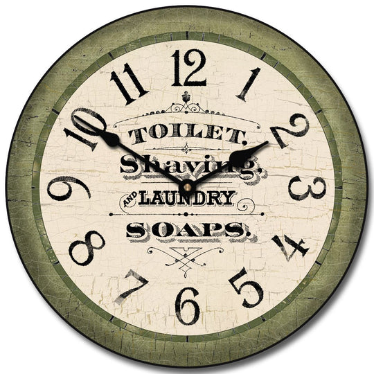 Vintage Powder Room Sage Clock - CustomBigClocks