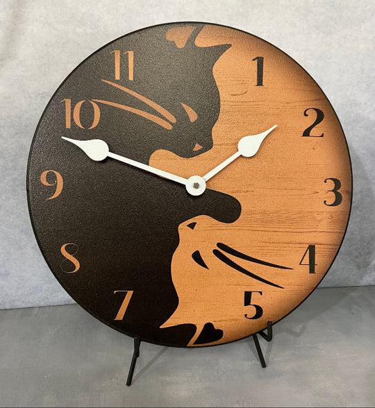 Yoga Yin Yang Cat Wall Clock - CustomBigClocks