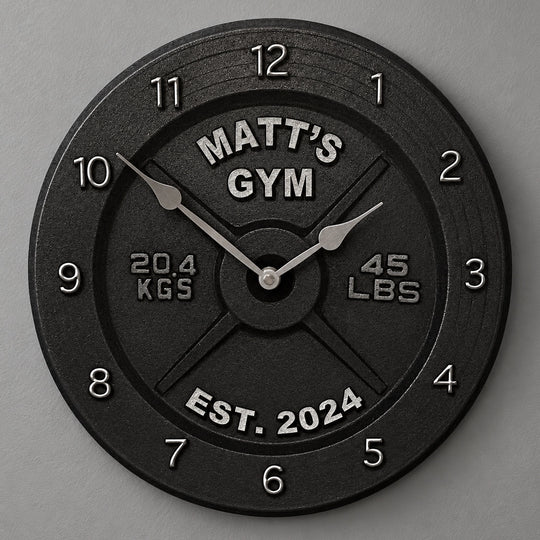 Personalized Barbell Wall Clock