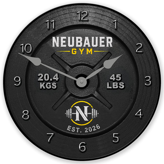 Personalized Barbell Wall Clock
