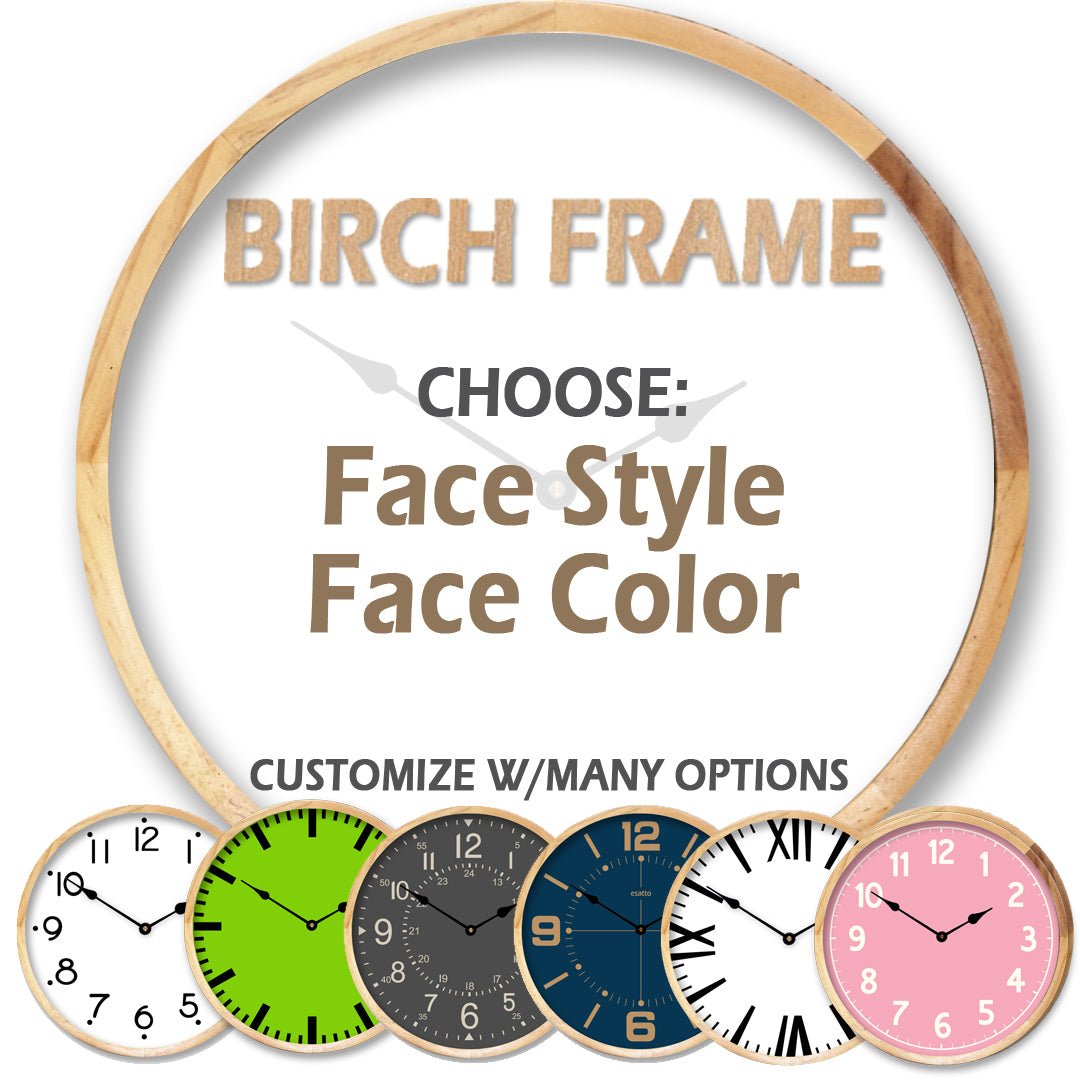 You Design - Birch Framed Clock - CustomBigClocks
